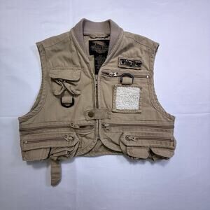 WHITE RIVER Fly Shop Fishing Tan Kids Vest S/P Youth (6-8)